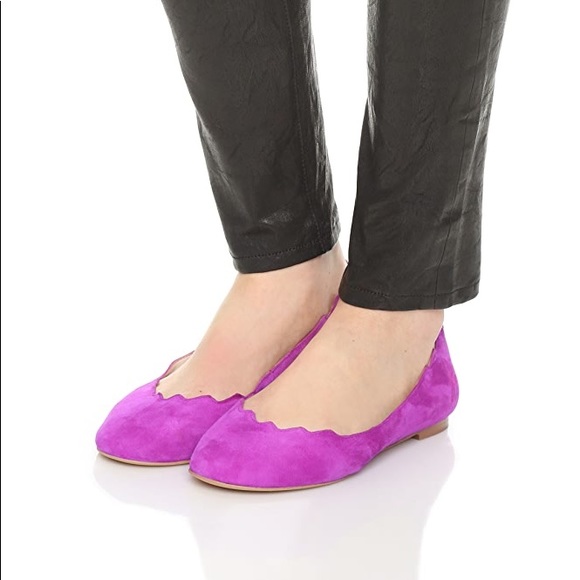 Sam Edelman scallop Augusta Fuchsia flats - Picture 2 of 12